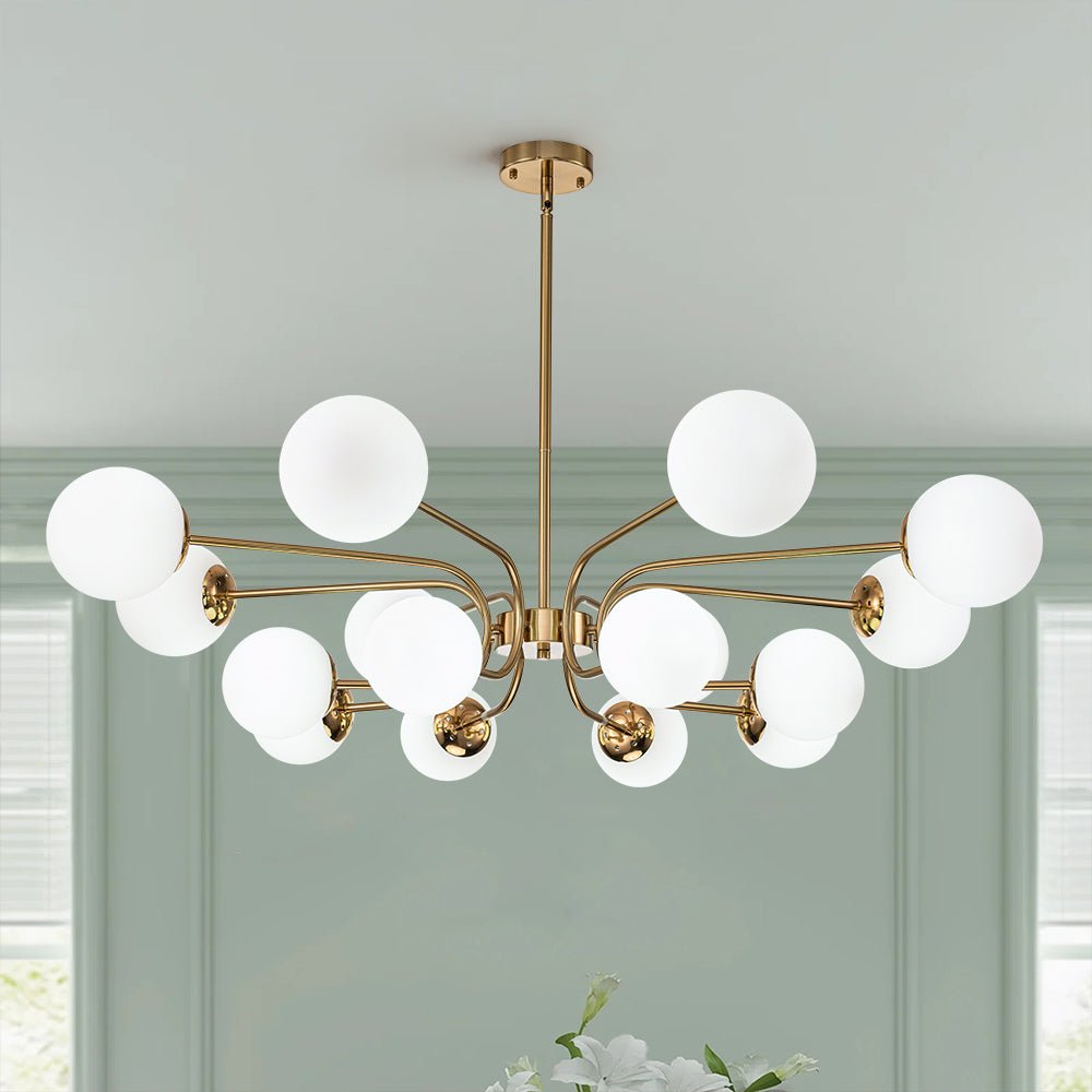 Zorion Frosted Sputnik Glass Chandelier - Lamp Copper