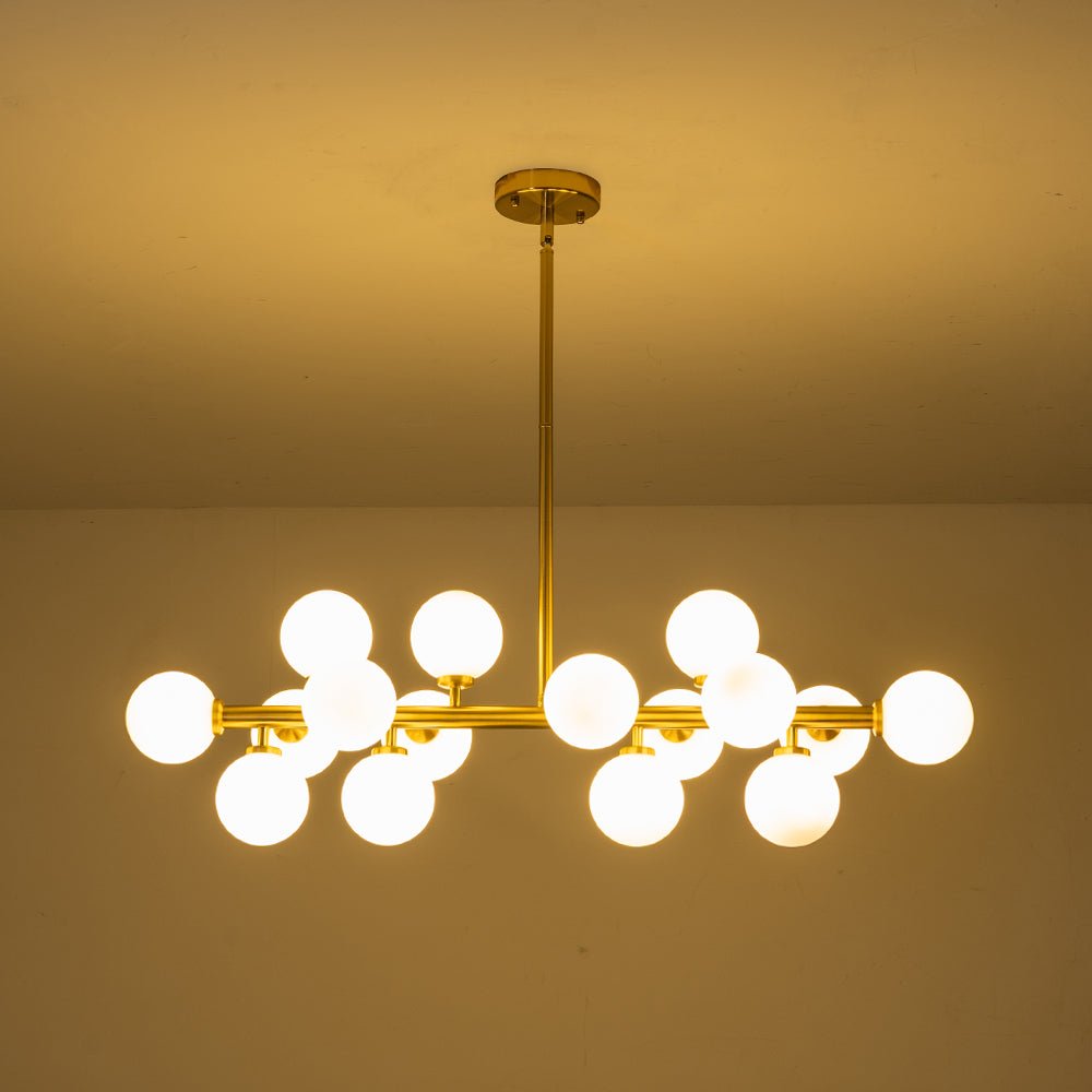 Iris Modern Linear Glass Chandelier - Lamp Copper