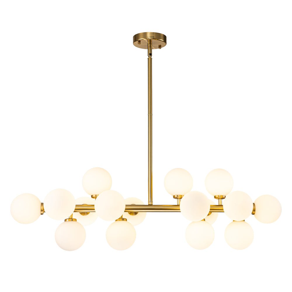 Iris Modern Linear Glass Chandelier - Lamp Copper