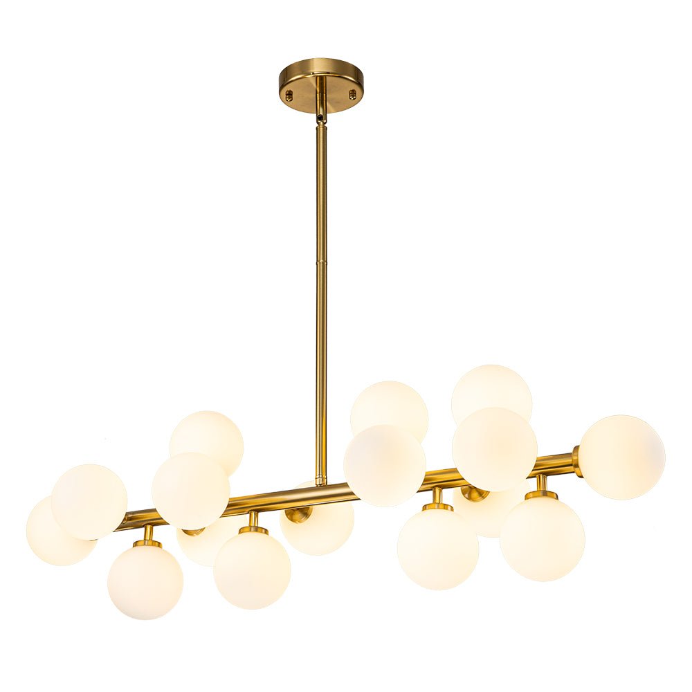 Iris Modern Linear Glass Chandelier - Lamp Copper