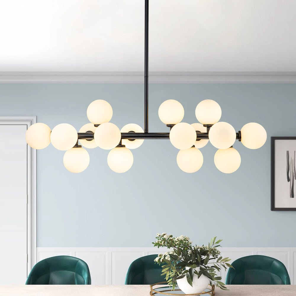 Iris Modern Linear Glass Chandelier - Lamp Copper