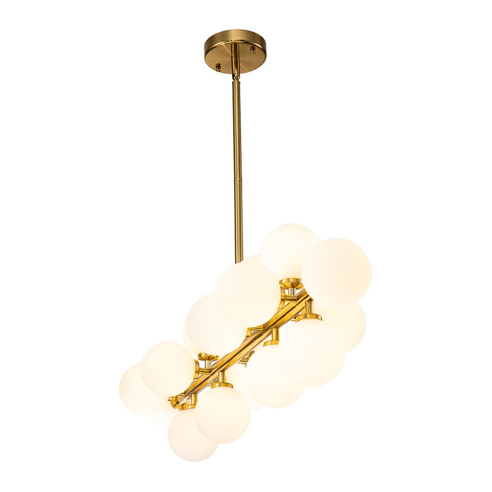 Iris Modern Linear Glass Chandelier - Lamp Copper