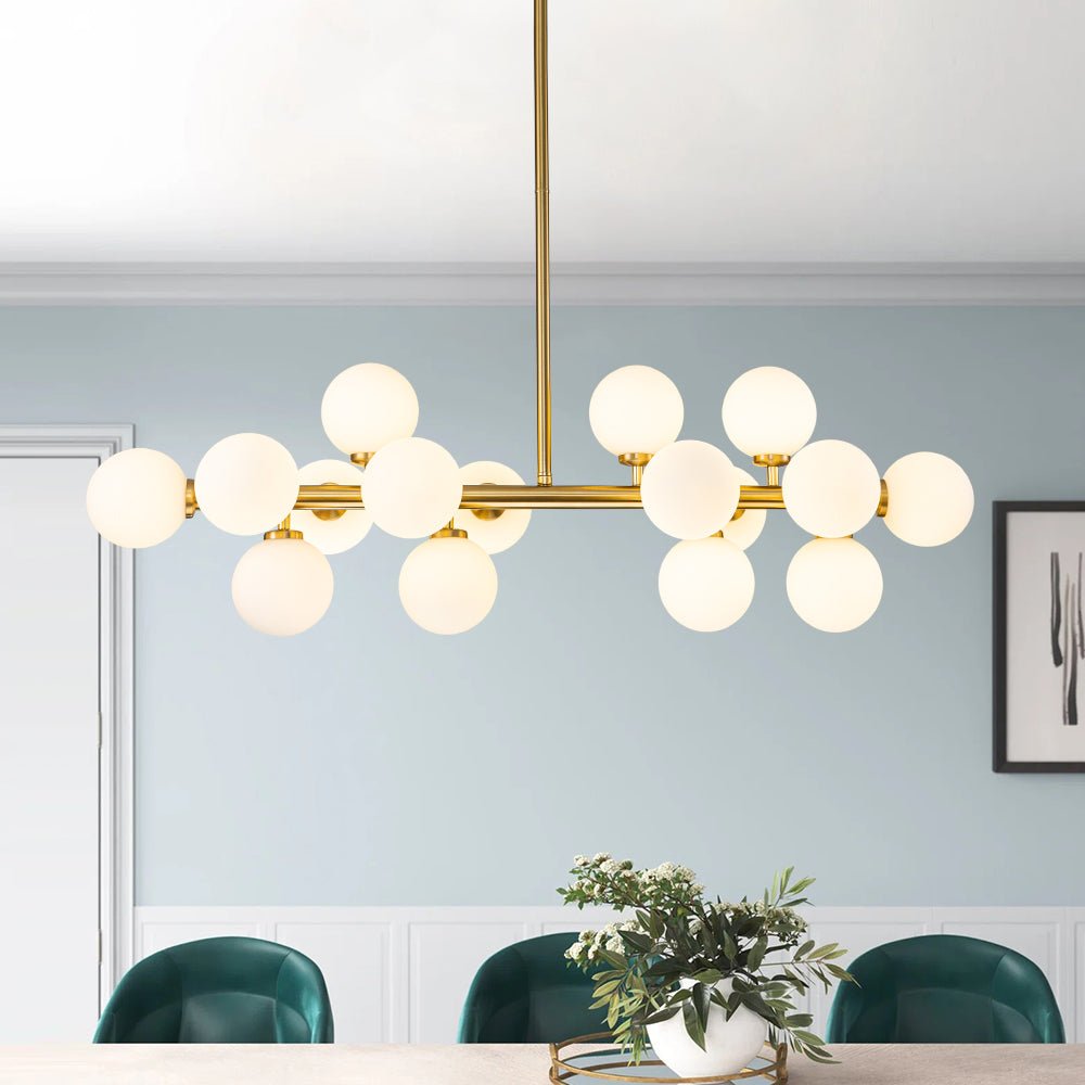Iris Modern Linear Glass Chandelier - Lamp Copper