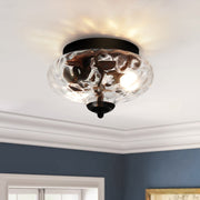 Vesila Industrial Glass Flush Mount Light - Lamp Copper