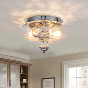 Oralon Modern Glass Flush Mount Ceiling Light - Lamp Copper