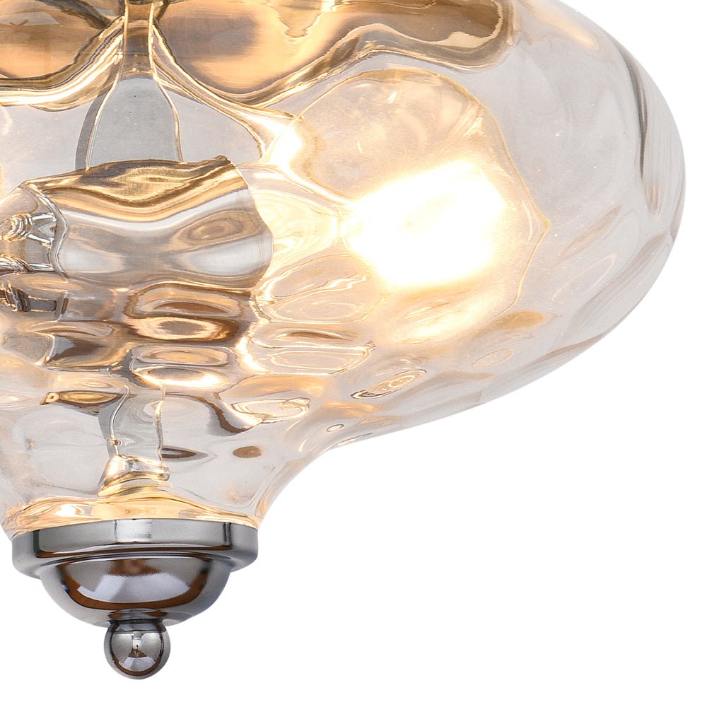 Oralon Modern Glass Flush Mount Ceiling Light - Lamp Copper