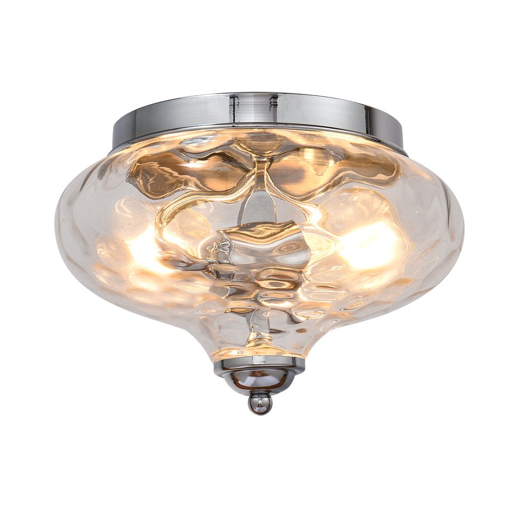 Oralon Modern Glass Flush Mount Ceiling Light - Lamp Copper