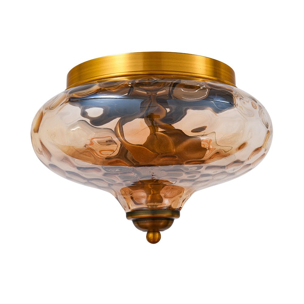 Oralon Modern Glass Flush Mount Ceiling Light - Lamp Copper