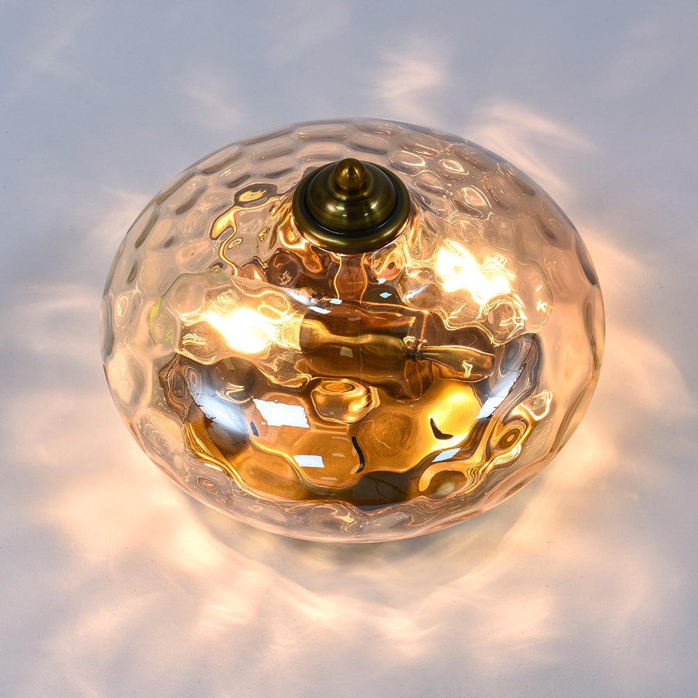Oralon Modern Glass Flush Mount Ceiling Light - Lamp Copper