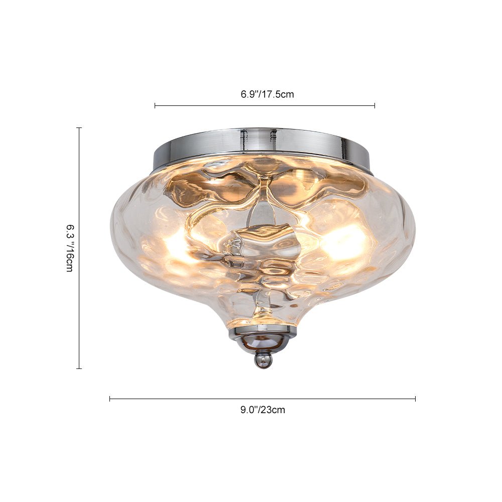 Oralon Modern Glass Flush Mount Ceiling Light - Lamp Copper