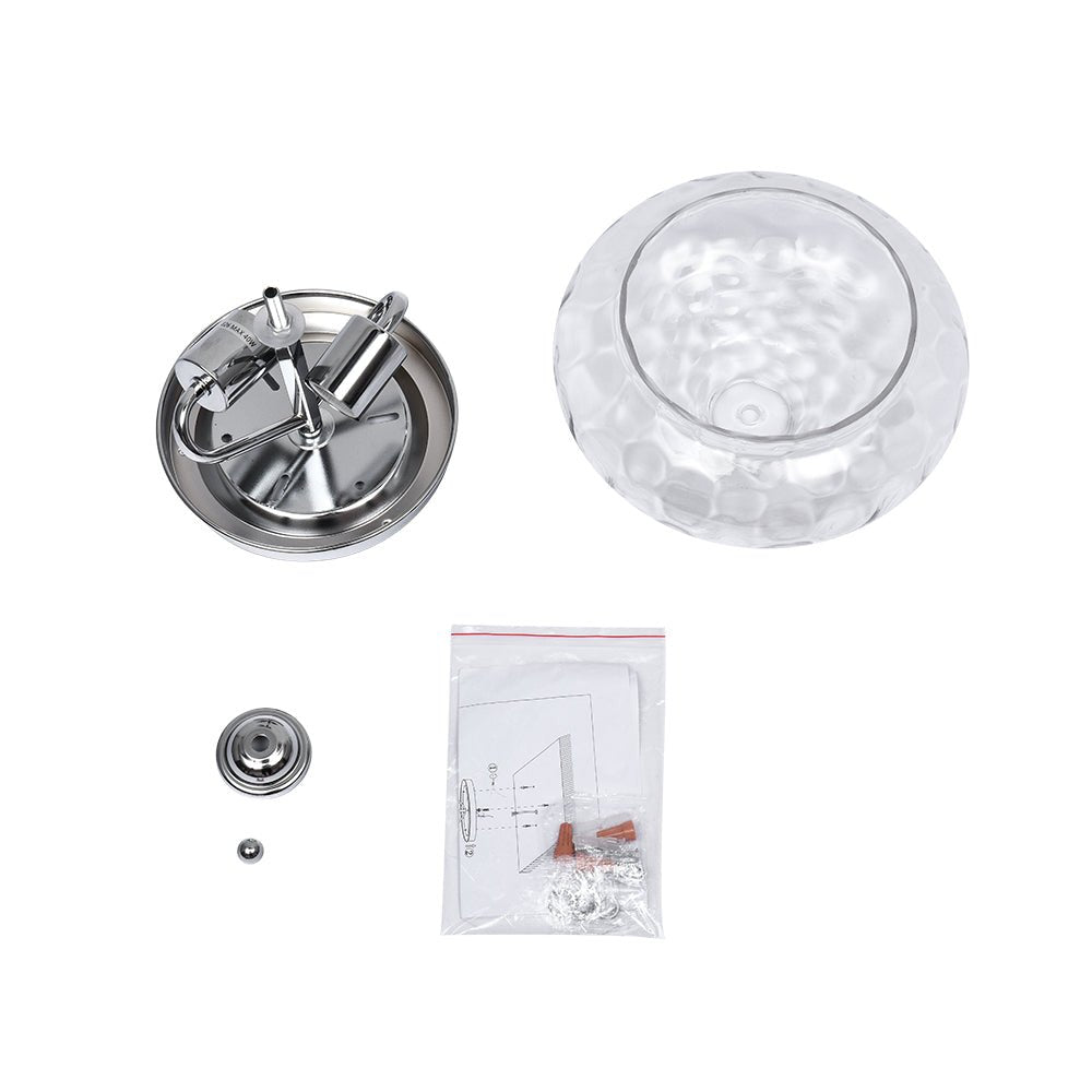 Oralon Modern Glass Flush Mount Ceiling Light - Lamp Copper
