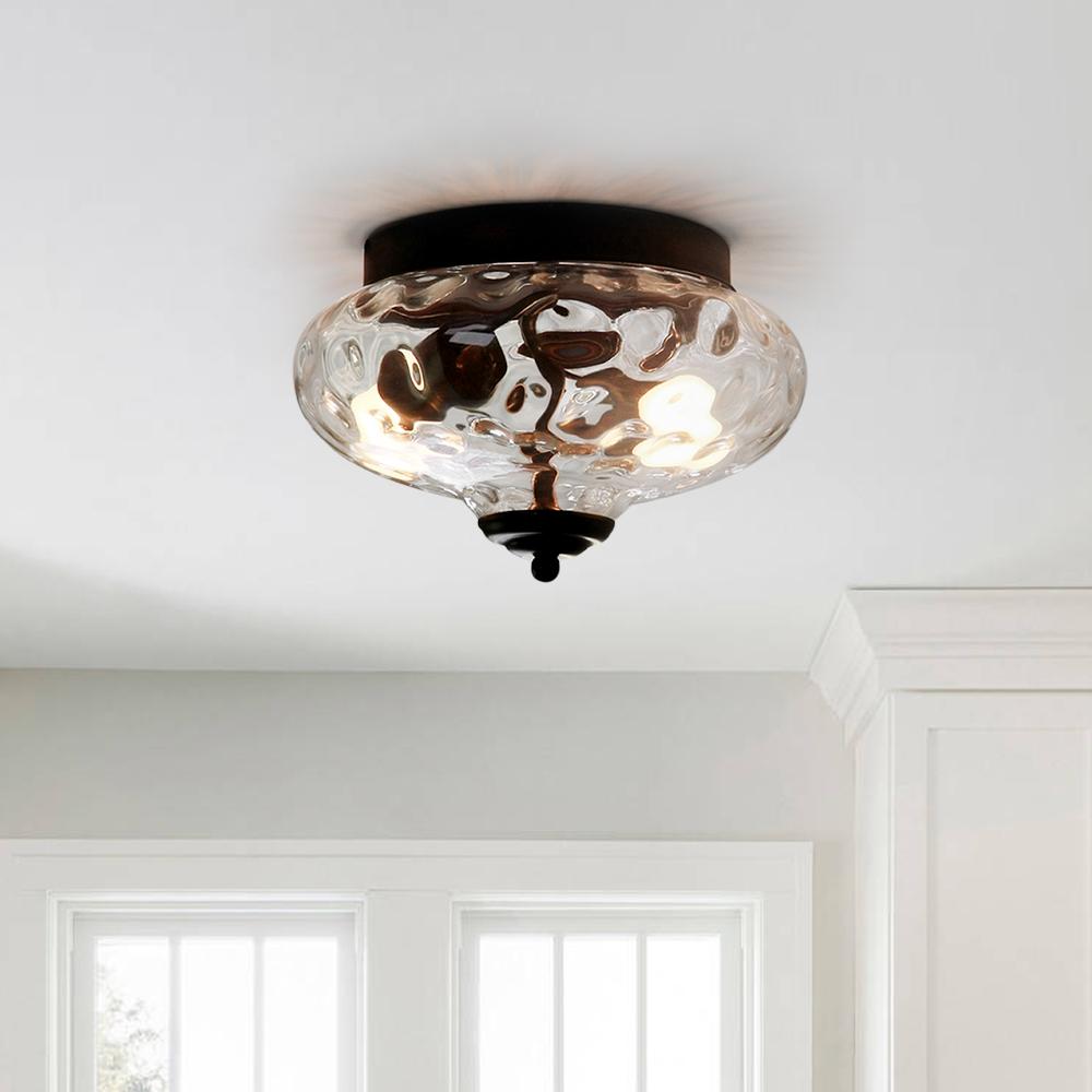 Vesila Industrial Glass Flush Mount Light - Lamp Copper