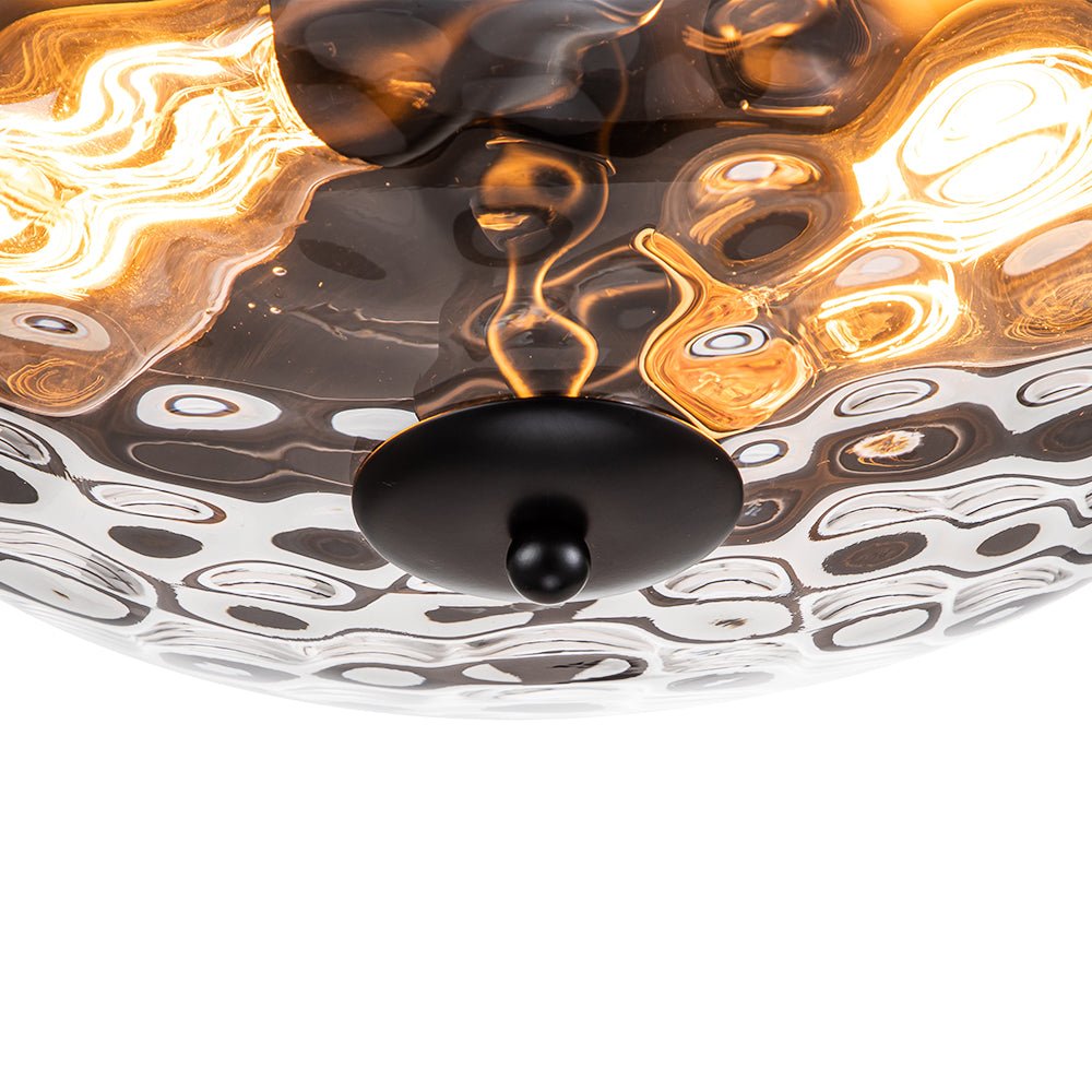 Norvia Minimalist Glass Flush Mount Ceiling Light - Lamp Copper