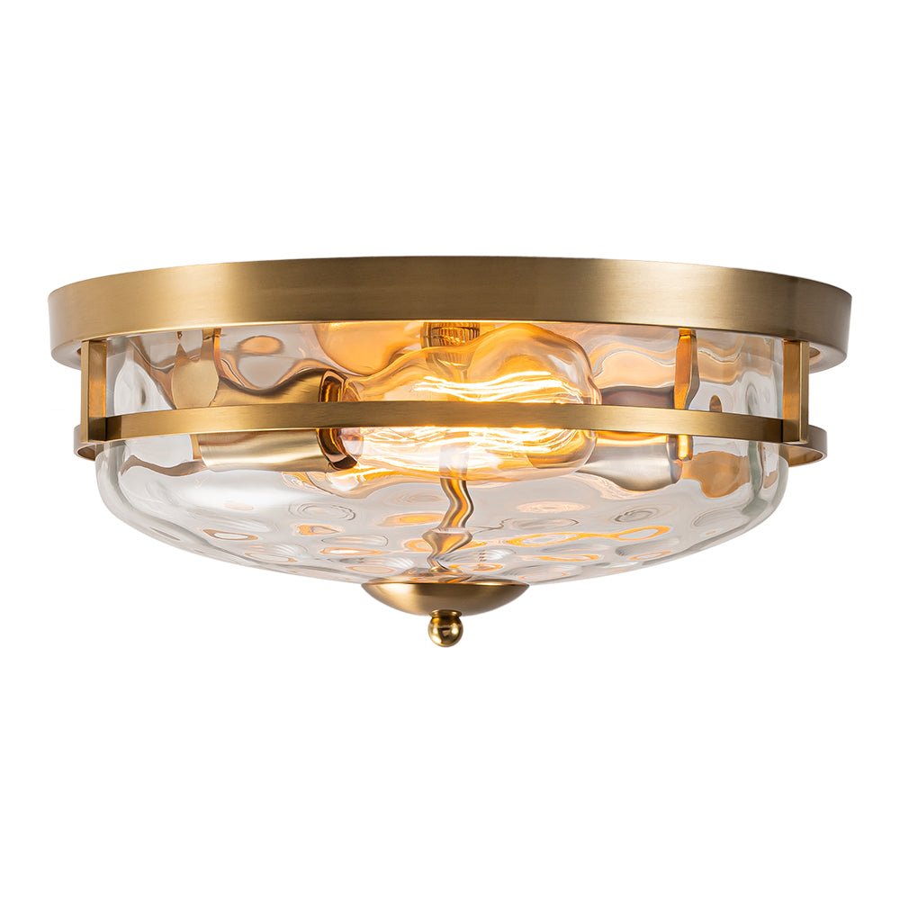 Norvia Minimalist Glass Flush Mount Ceiling Light - Lamp Copper