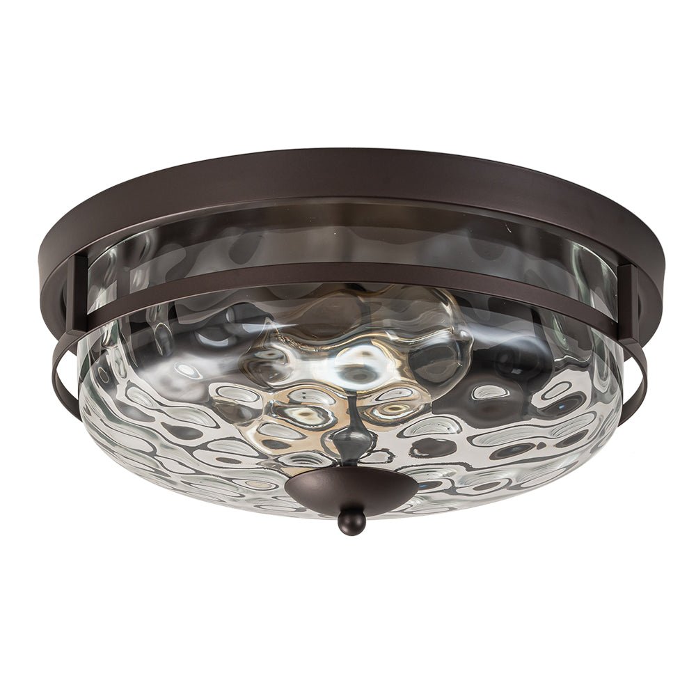 Norvia Minimalist Glass Flush Mount Ceiling Light - Lamp Copper