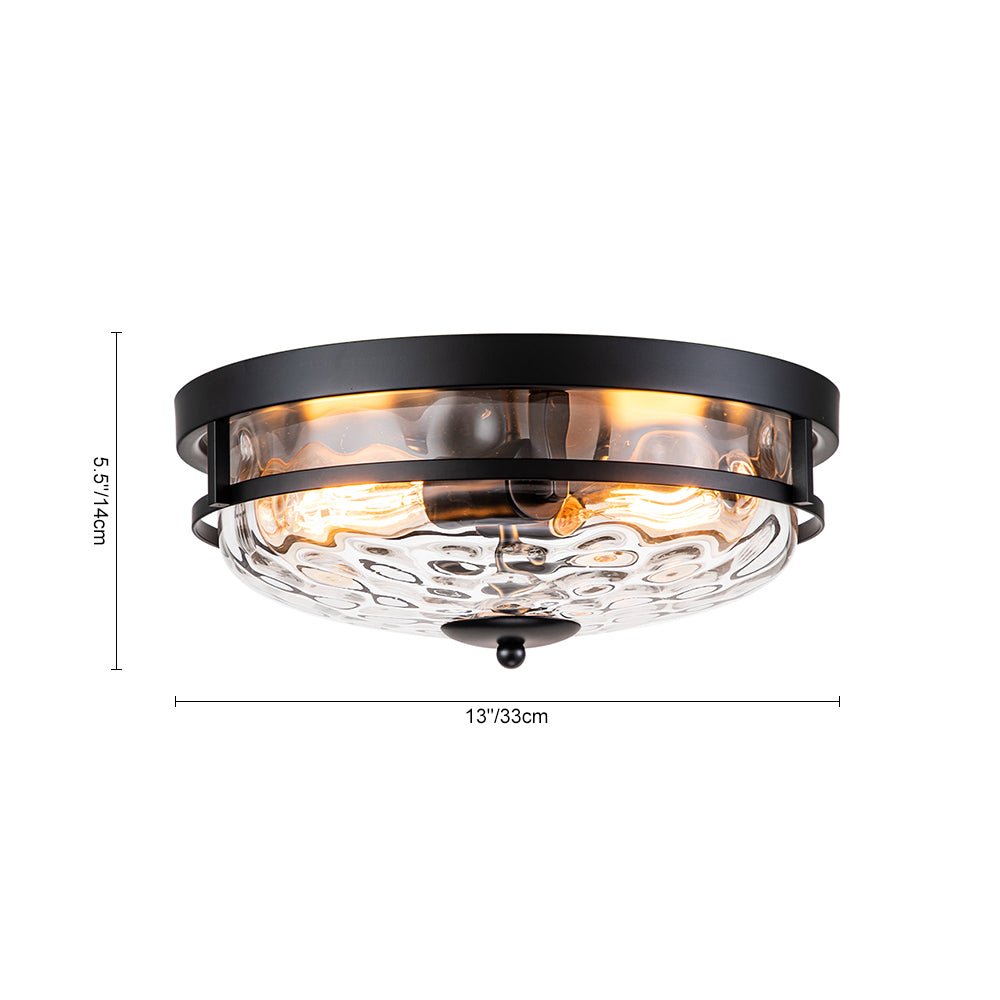 Norvia Minimalist Glass Flush Mount Ceiling Light - Lamp Copper