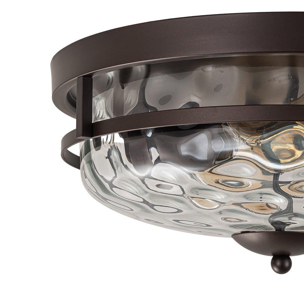 Norvia Minimalist Glass Flush Mount Ceiling Light - Lamp Copper