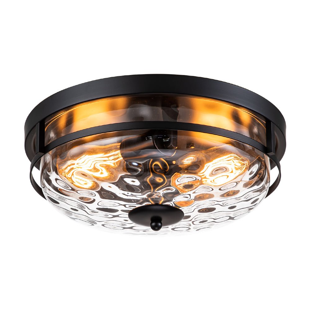 Norvia Minimalist Glass Flush Mount Ceiling Light - Lamp Copper