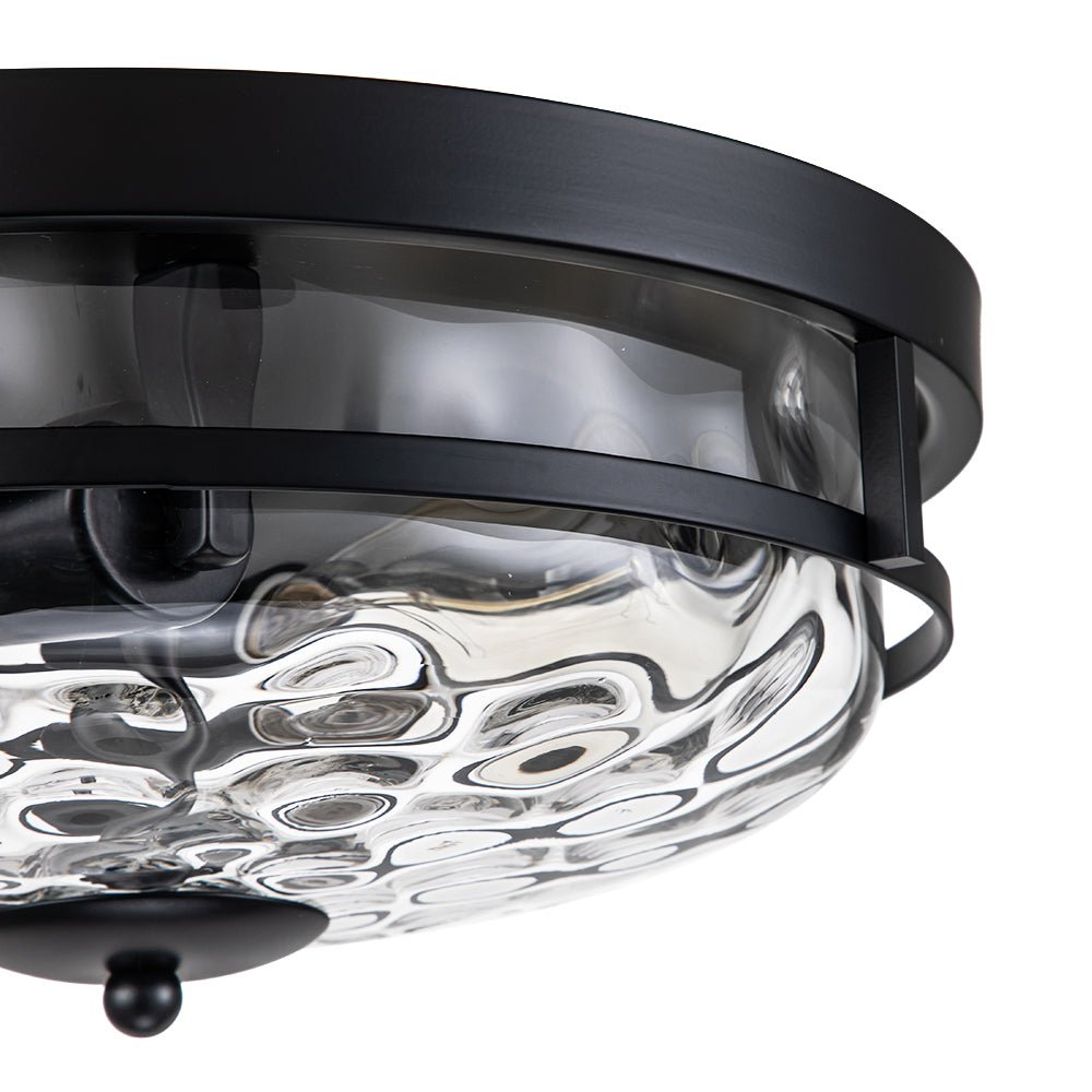 Norvia Minimalist Glass Flush Mount Ceiling Light - Lamp Copper