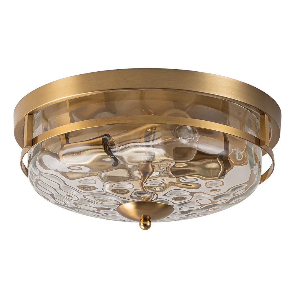 Norvia Minimalist Glass Flush Mount Ceiling Light - Lamp Copper