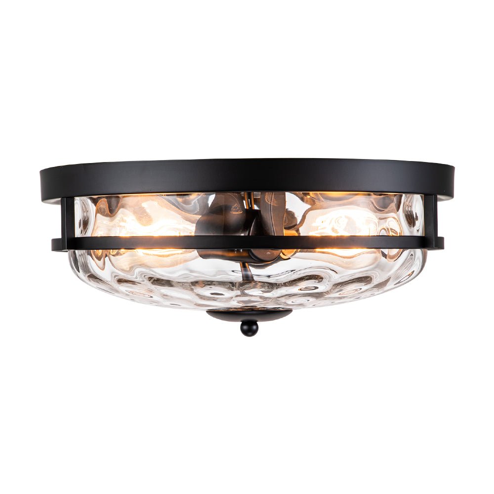 Norvia Minimalist Glass Flush Mount Ceiling Light - Lamp Copper