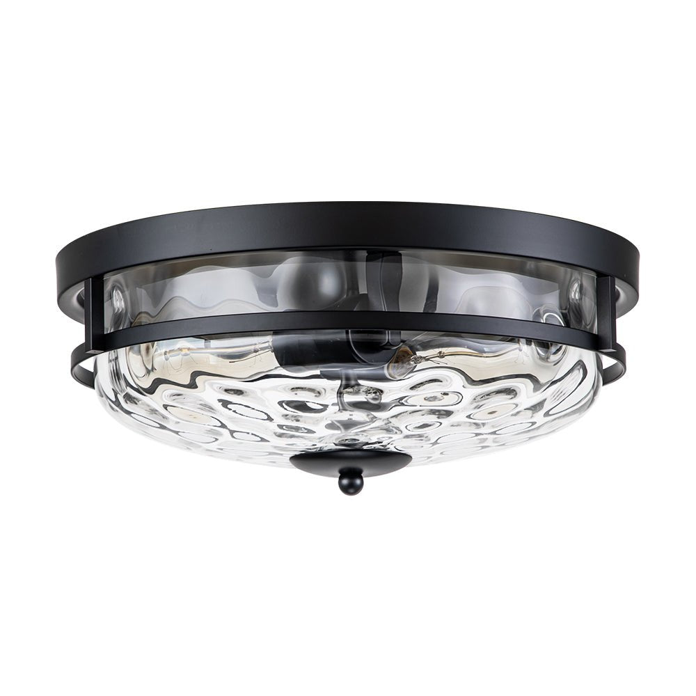 Norvia Minimalist Glass Flush Mount Ceiling Light - Lamp Copper