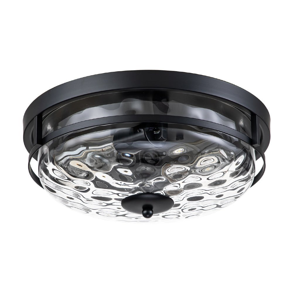 Norvia Minimalist Glass Flush Mount Ceiling Light - Lamp Copper