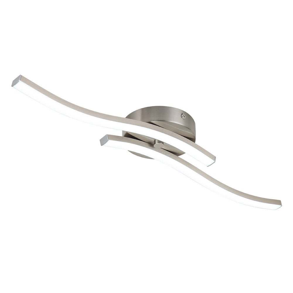 Kveld Wavy Linear Metal Flush Mount Wall Light - Lamp Copper