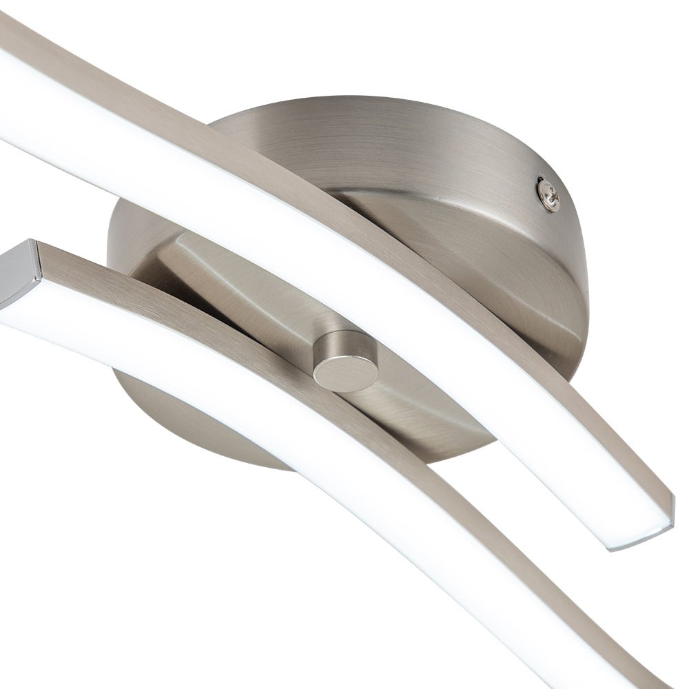 Kveld Wavy Linear Metal Flush Mount Wall Light - Lamp Copper