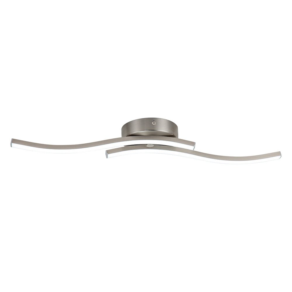 Kveld Wavy Linear Metal Flush Mount Wall Light - Lamp Copper