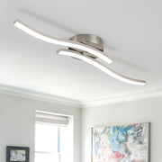 Kveld Wavy Linear Metal Flush Mount Wall Light - Lamp Copper