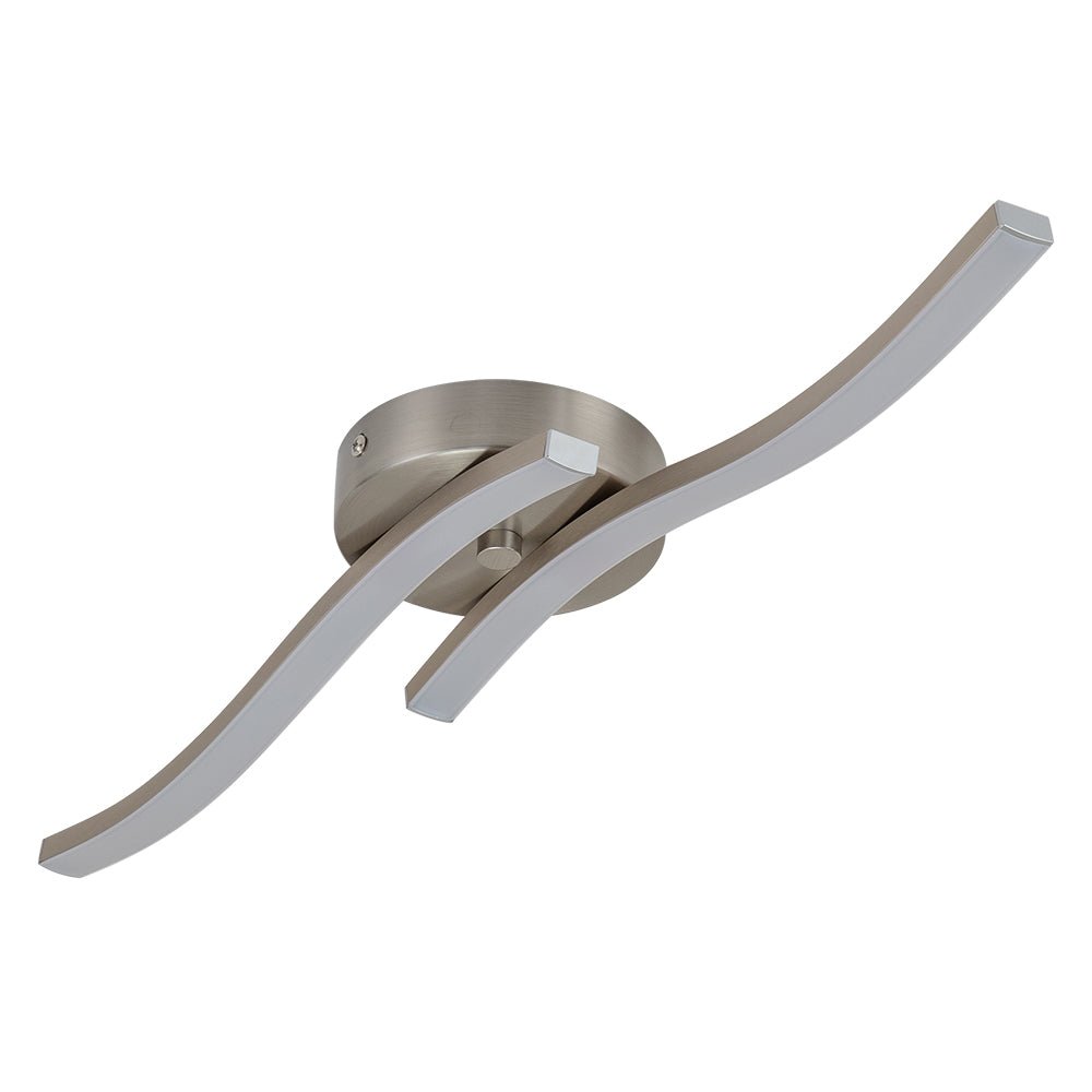 Kveld Wavy Linear Metal Flush Mount Wall Light - Lamp Copper