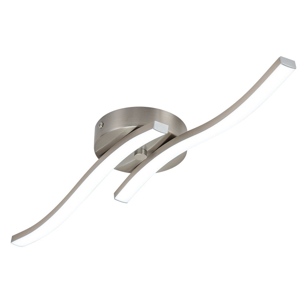 Kveld Wavy Linear Metal Flush Mount Wall Light - Lamp Copper