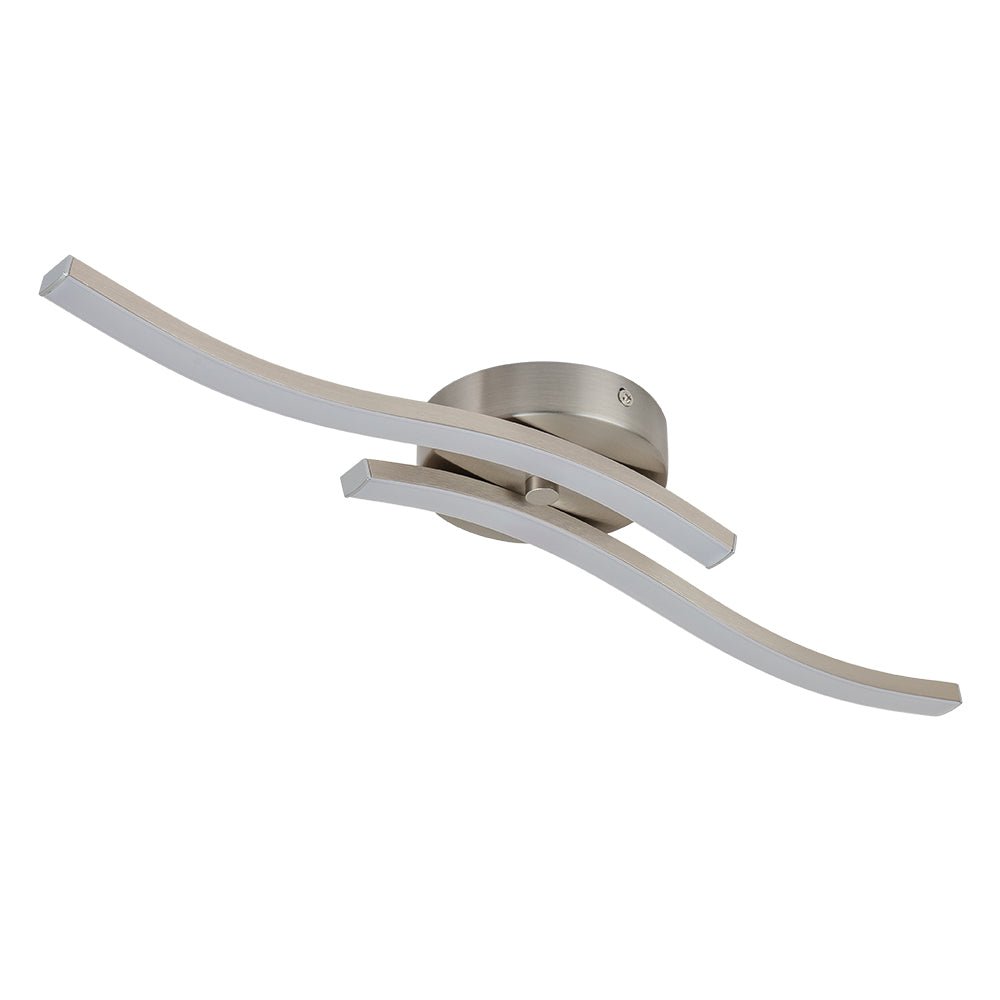 Kveld Wavy Linear Metal Flush Mount Wall Light - Lamp Copper