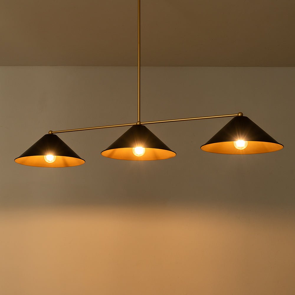 Rauduvix Black Cone Shade Metal Pendant - Lamp Copper
