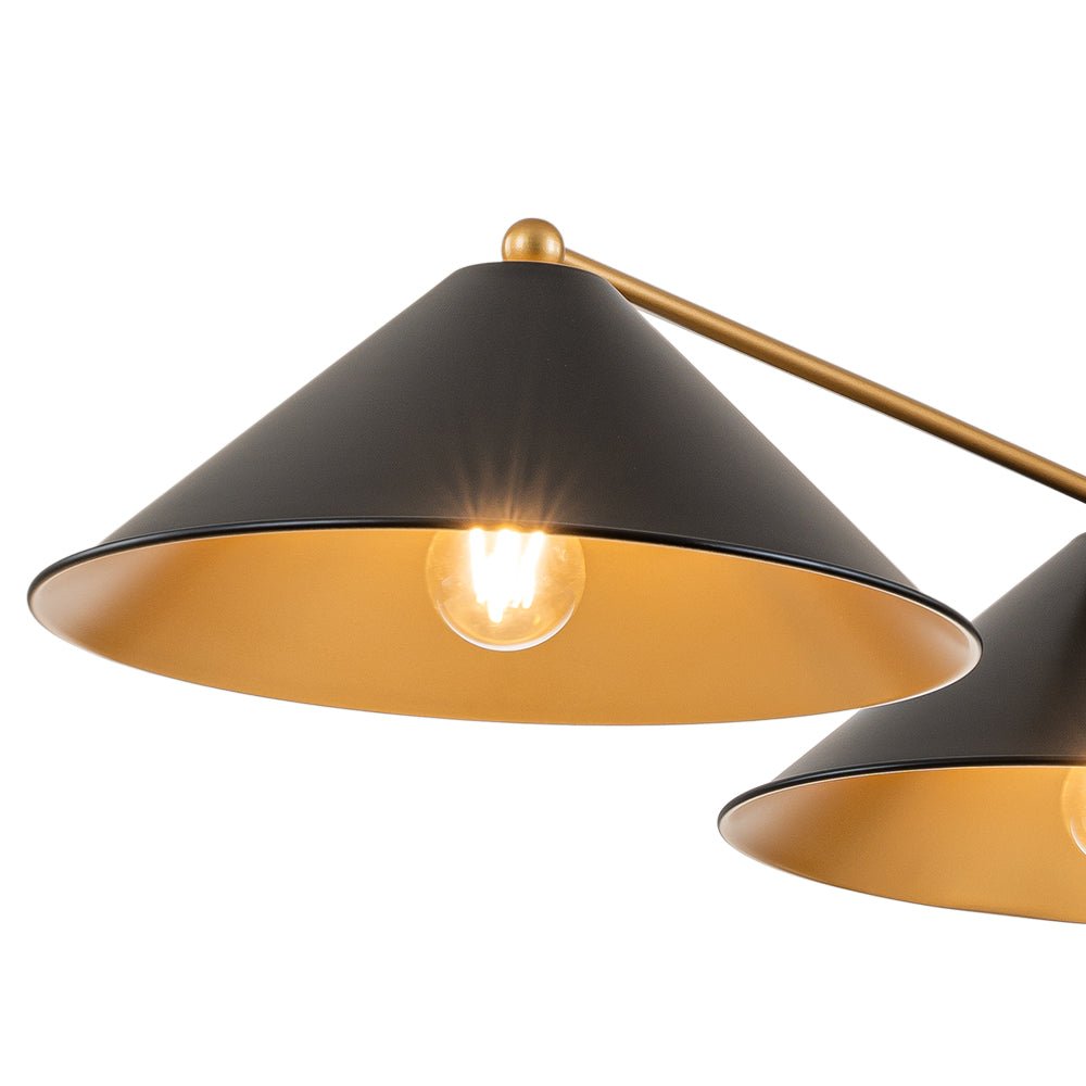 Rauduvix Black Cone Shade Metal Pendant - Lamp Copper