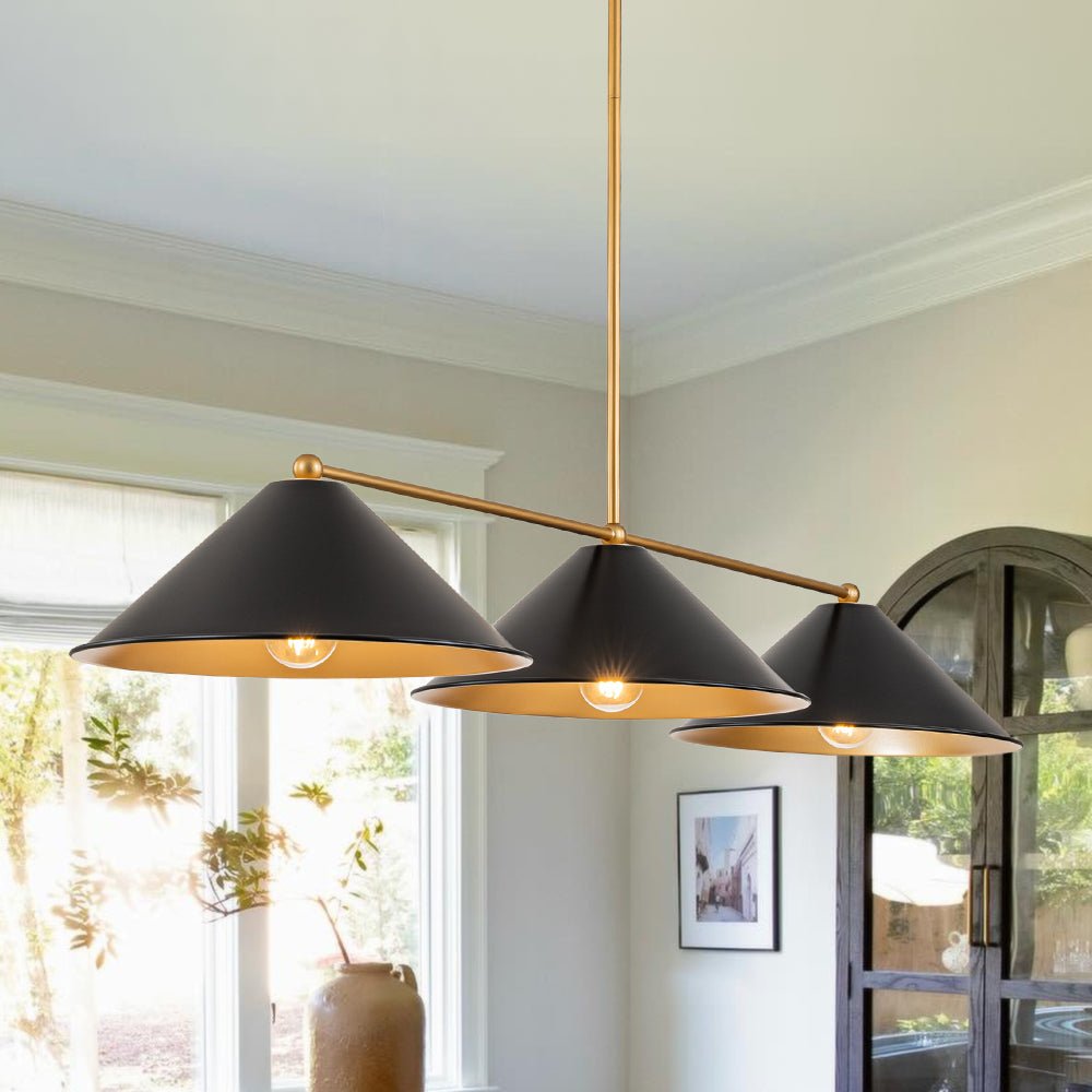 Rauduvix Black Cone Shade Metal Pendant - Lamp Copper