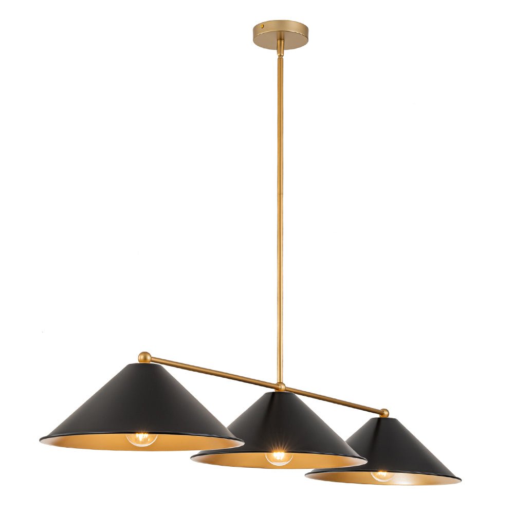Rauduvix Black Cone Shade Metal Pendant - Lamp Copper