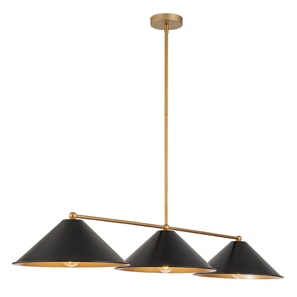 Rauduvix Black Cone Shade Metal Pendant - Lamp Copper