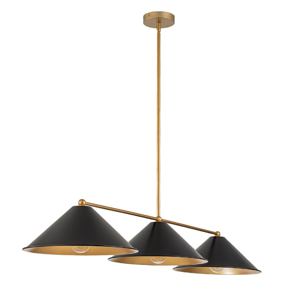 Rauduvix Black Cone Shade Metal Pendant - Lamp Copper