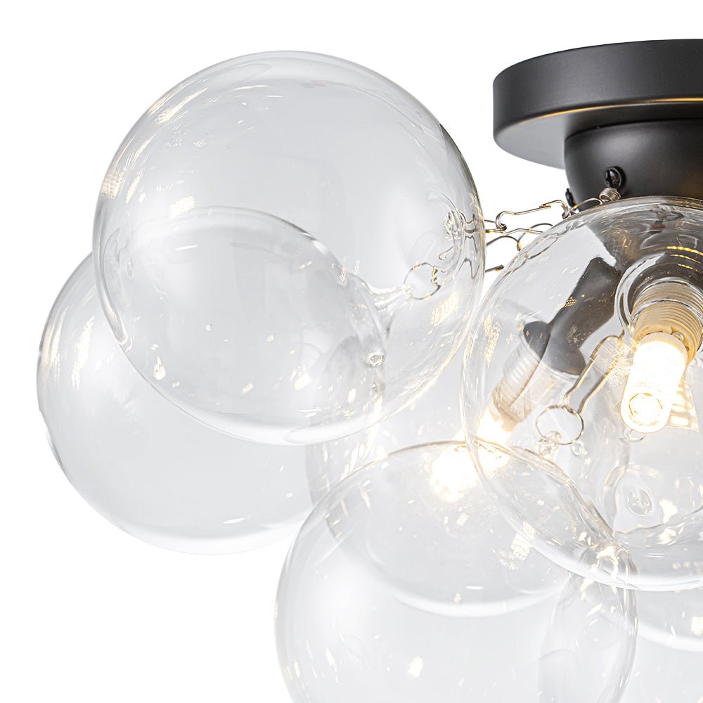 Lumira Globe Bubble Brass Glass Ceiling Light - Lamp Copper