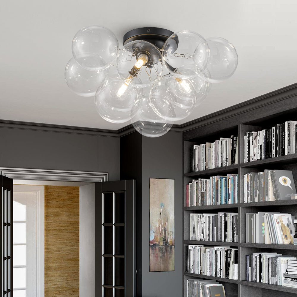 Lumira Globe Bubble Brass Glass Ceiling Light - Lamp Copper