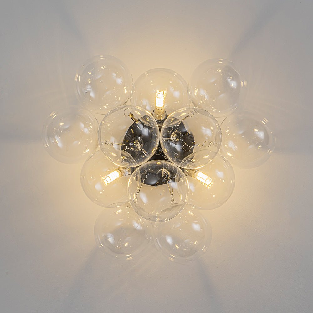 Lumira Globe Bubble Brass Glass Ceiling Light - Lamp Copper