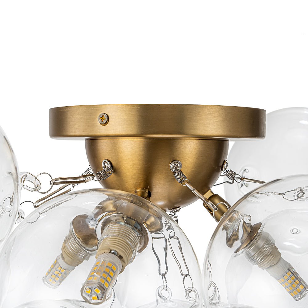 Lumira Globe Bubble Brass Glass Ceiling Light - Lamp Copper