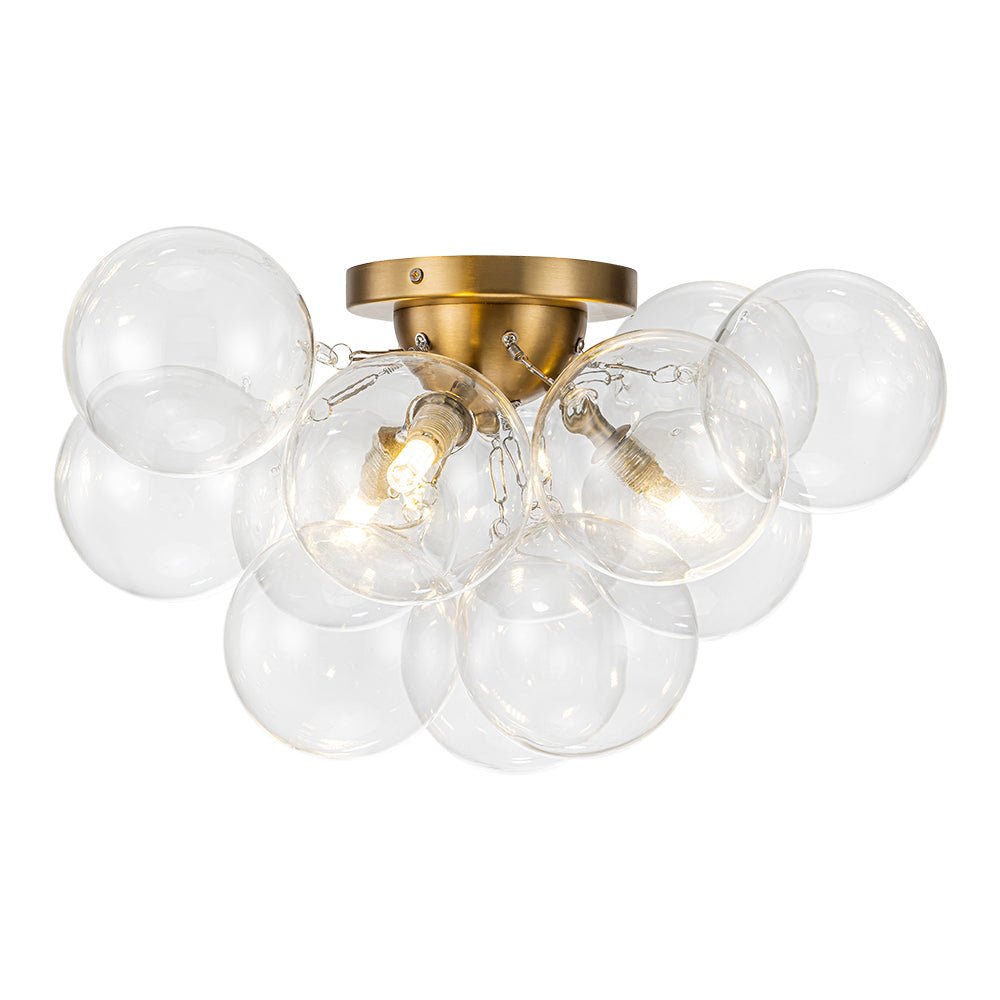 Lumira Globe Bubble Brass Glass Ceiling Light - Lamp Copper