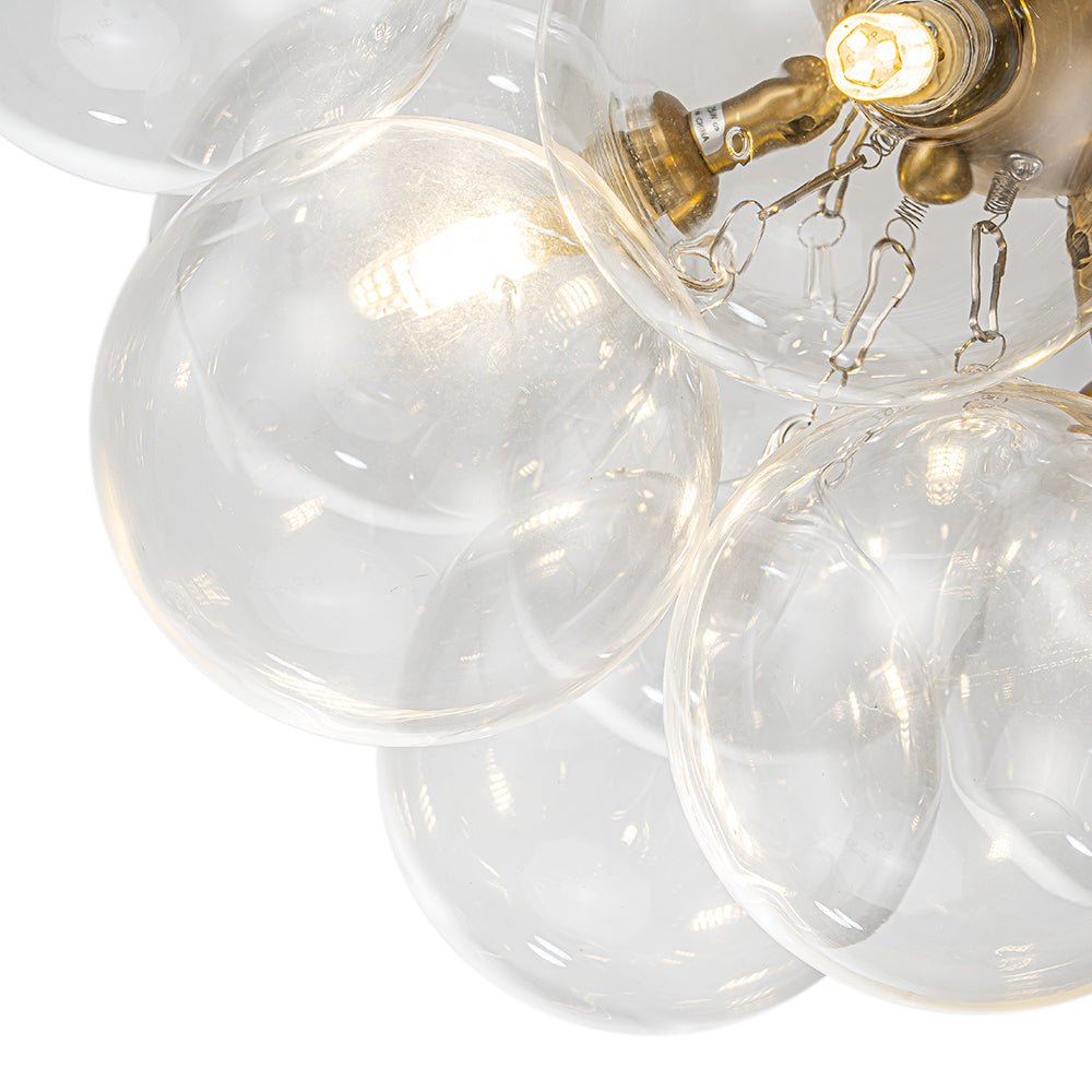 Lumira Globe Bubble Brass Glass Ceiling Light - Lamp Copper