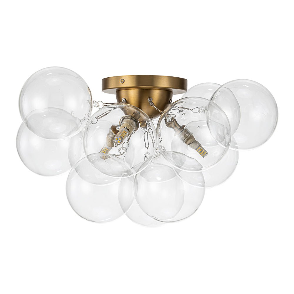 Lumira Globe Bubble Brass Glass Ceiling Light - Lamp Copper
