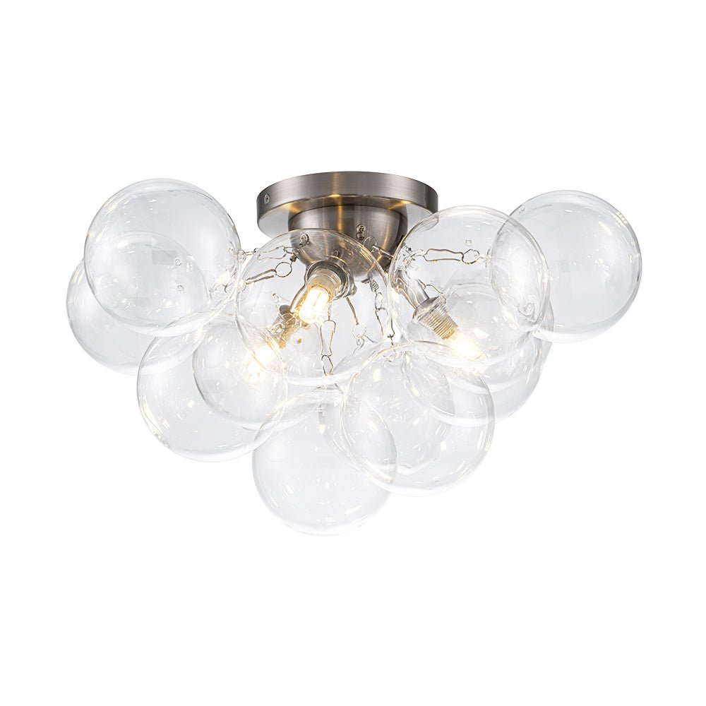 Lumira Globe Bubble Brass Glass Ceiling Light - Lamp Copper