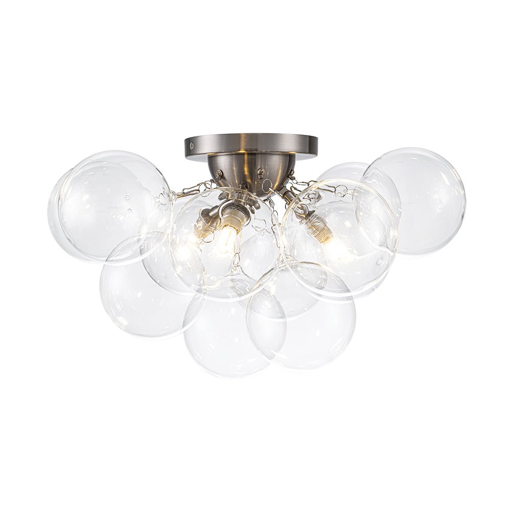 Lumira Globe Bubble Brass Glass Ceiling Light - Lamp Copper