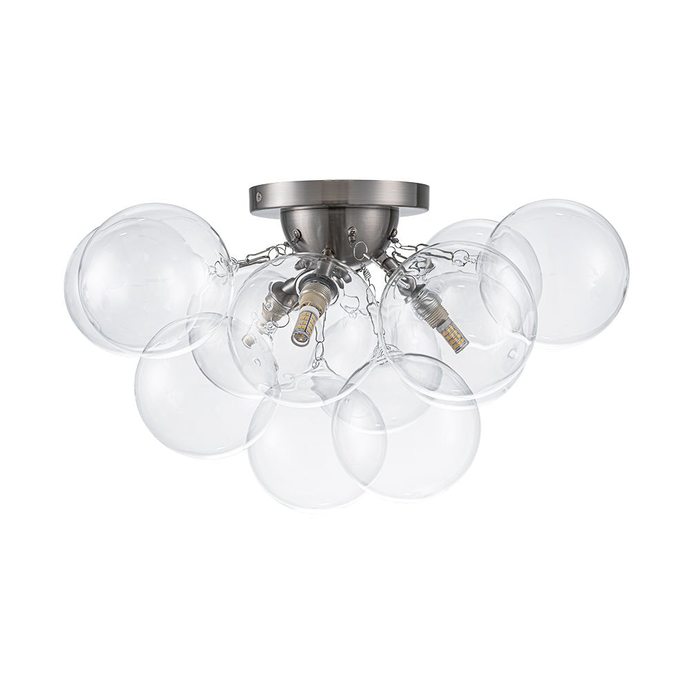 Lumira Globe Bubble Brass Glass Ceiling Light - Lamp Copper